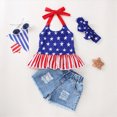 thumbnail image 2 of KPOPLK Baby Girl Clothes Toddler Girl Summer Outfits 6 12 18 24M 3T 4T 5T Cami Ruffle Halter Tops Wide Leg Jeans Kids Floral Clothing Set(18-24 Months,BU2), 2 of 7