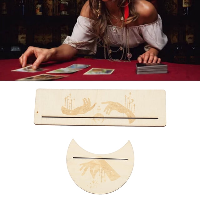 Wooden Tarot Card Stand Holder Moon Phase Tarot Card Altar Stand Moon Shape And Rectangle Card Holder Lenormand Or Card Display Stands Tarot Card Stand For Witch Divination