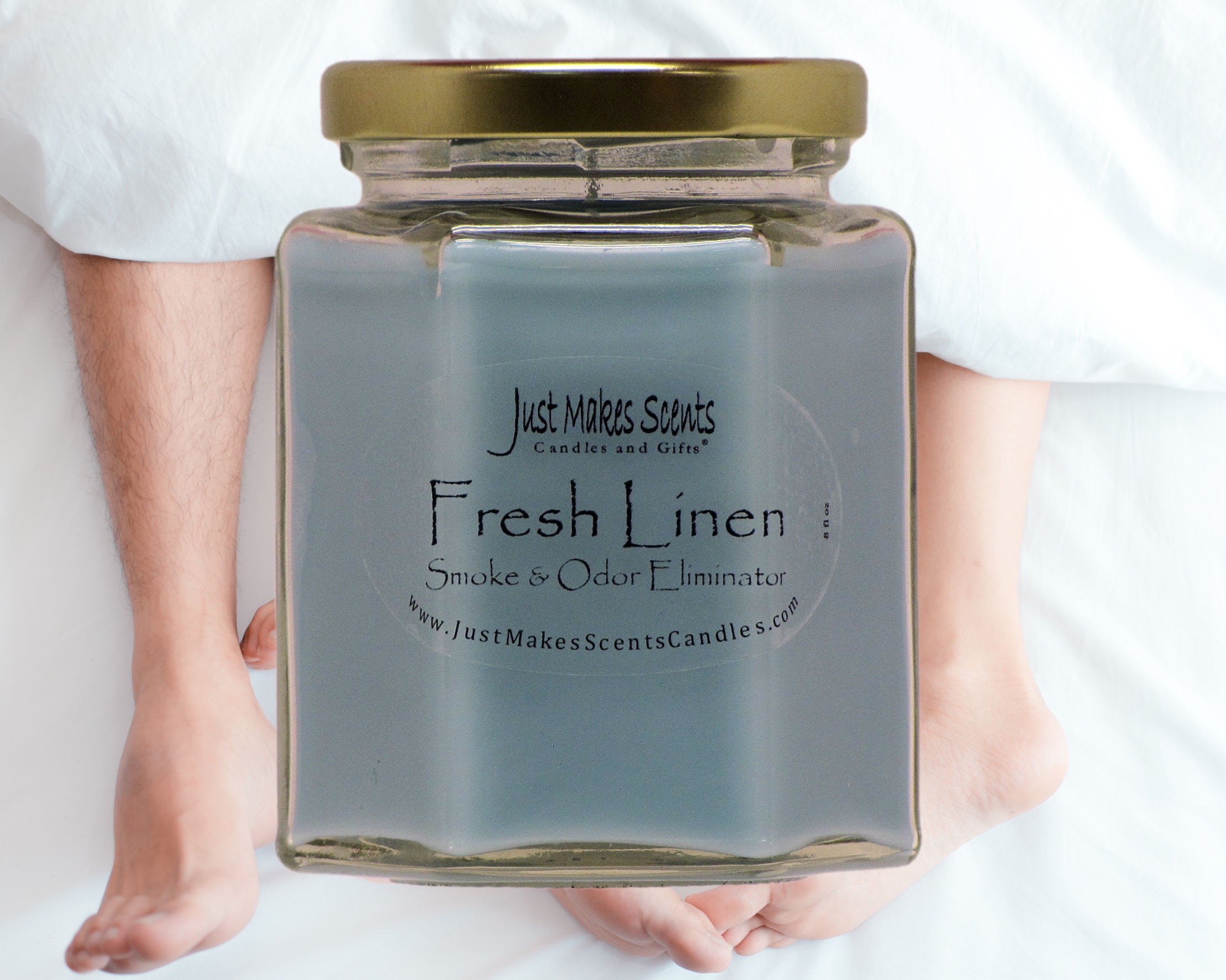 3- Pack Fresh linen Smoke & Odor Eliminator Candle, 8 oz Hexagon jar