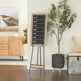 thumbnail image 3 of DecMode 16" x 52" Black Metal Tall Adjustable Floor 3 Tier Easel with Wood Panels, 1-Piece, 3 of 15