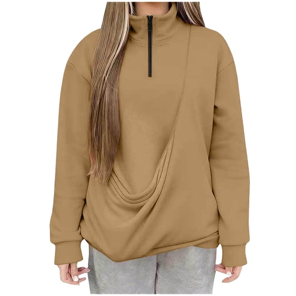 CFXNMZGR Dog Pouch Hoodie for Women Kangaroo Pocket Cat Pouch Sweatshirts Pet Carrier Lightweight Pullover Tops (Khaki,M)