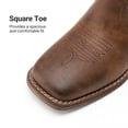 thumbnail image 4 of DREAM PAIRS Women's Cowboy Boots Mid Calf Western Cowgirl Boots Wide Square Toe Pull-On Embroidered Boots with Block Heel, 4 of 8