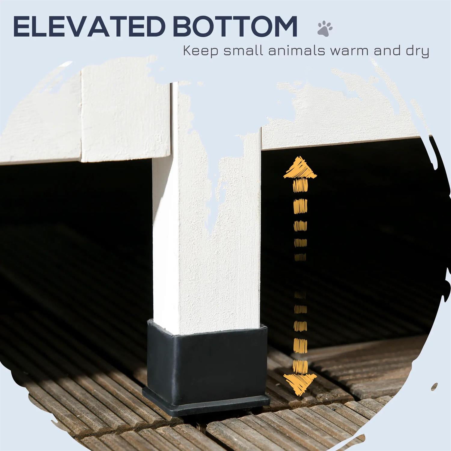 Pefilos 37" Outdoor Weatherproof Cat House with Garden Bed, Multiple Entrances, Wooden Feral Shelter for Cats and Small Animals, Gray