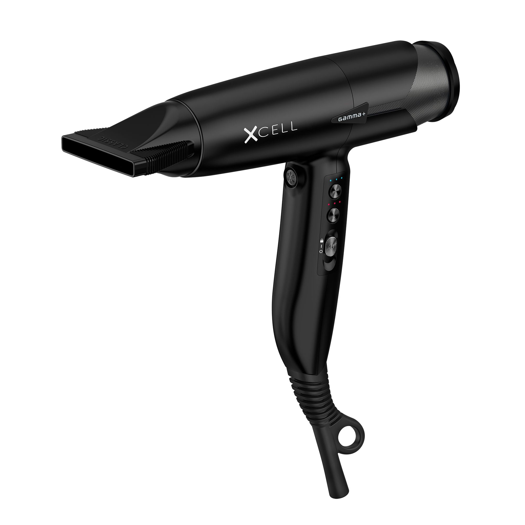 GAMMA+ XCell Professional Ultra-Lightweight Hair Dryer Digital Motor Ionic Technology Whisper Quiet 12 Heat and Speed Settings, Matte Black