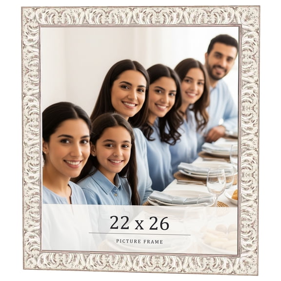 22x26 Frame White Real Wood Picture Frame Width 1.5 inches | Interior Frame Depth 0.5 inches |