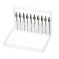 thumbnail image 6 of Uxcell 10 Pack 1/4" (6mm) Head 1/8" (3mm) Shank 60 Degree Cone M Shape Single Cut Carbide Rotary Burrs, 6 of 6