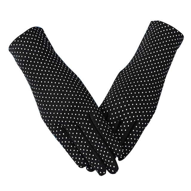 Guantes de protección solar para mujer, guantes de protección UV de algodón fino y transpirable con dedos completos para montar, conducir, deportes al aire libre, color negro YUNYI BRAND Deportes