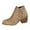 Khaki, variant on Women's Ankle Boots Leather Ankle Boots With Cut Out Design Low Heel Side Zipper Casual Fashion Footwear For Daily Comfort