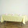 thumbnail image 6 of BalsaCircle 60" x 102" Gingham Checkered Polyester Tablecloth Yellow and White, 6 of 7