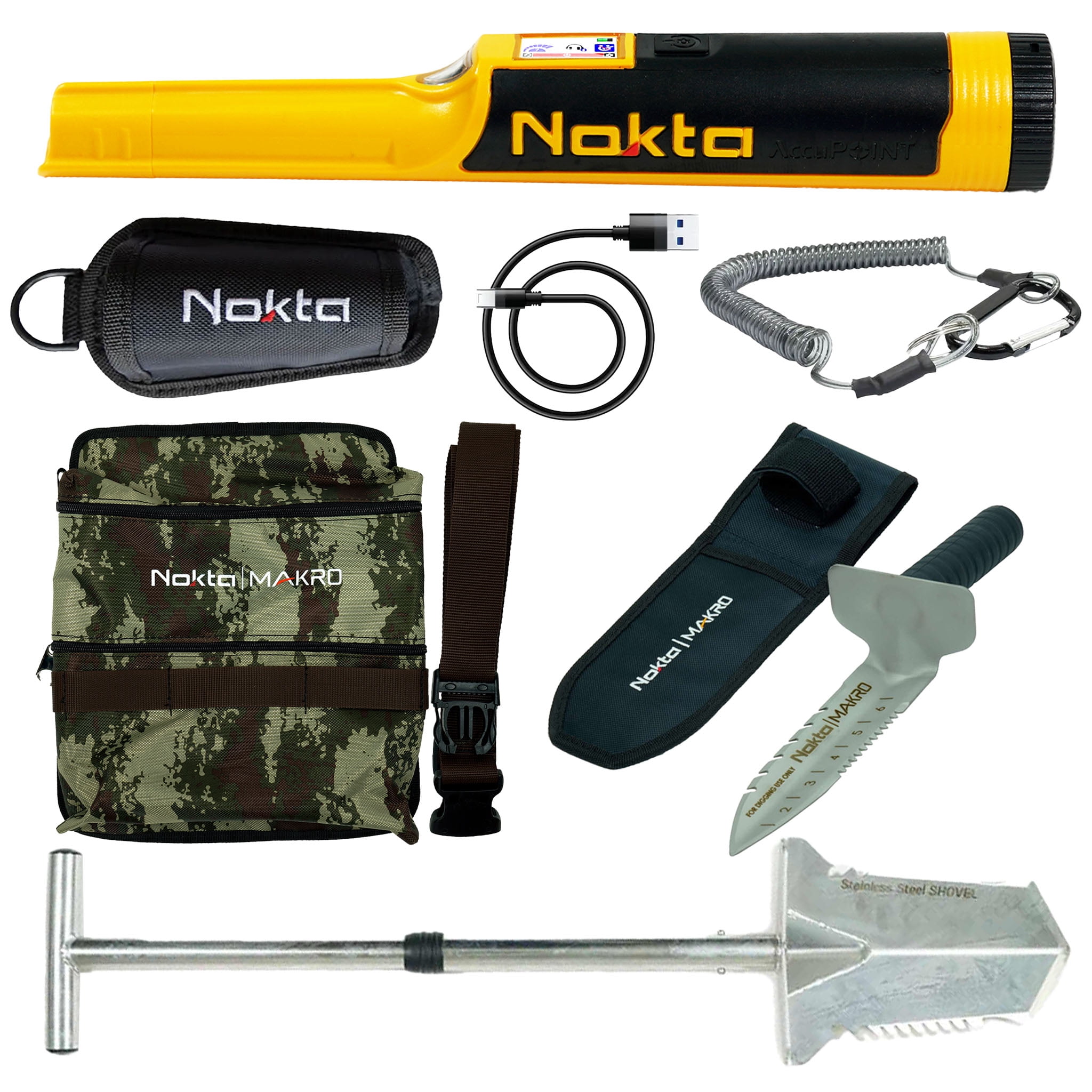 Nokta The Legend 2 SMF Waterproof Metal Detector with Accupoint Pinpointer, Premium Shovel, and Finds Pouch
