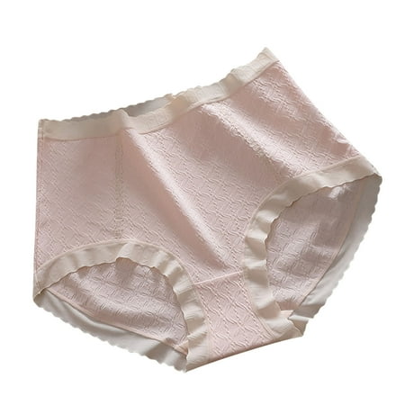 cfhntfmh Plus Size Panties for Women Soft High Waisted Full Coverage Briefs Breathable Color Block Seamless Underwear