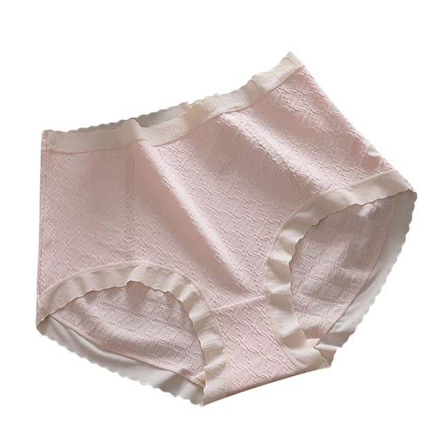 cfhntfmh Plus Size Panties for Women Soft High Waisted Full Coverage Briefs Breathable Color Block Seamless Underwear