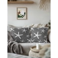 thumbnail image 2 of Outdoor Pillows Waterproof, Black Starfish Coastal Throw Pillows with Inserts Included, Summer Beach Nautical Sea Ocean Indoor Outdoor Decorative Lumbar Pillow for Bed/Couch/Patio 16"x16", 2Pcs, 2 of 8