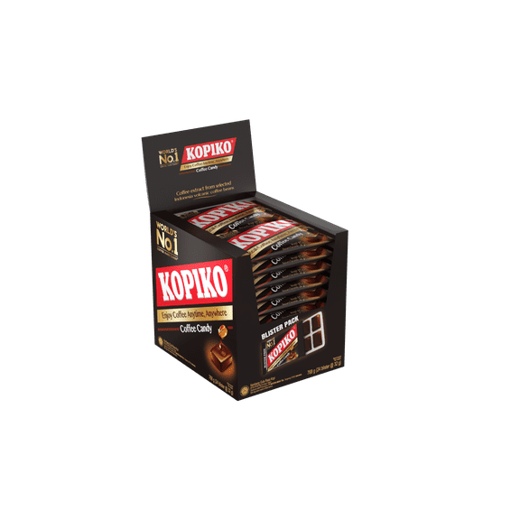 Kopiko Coffee Candy Blister Pack 1.13 oz. Enjoy Coffee Anytime, Anywhere! World's #1 Hard Coffee Candy (Pack of 24)