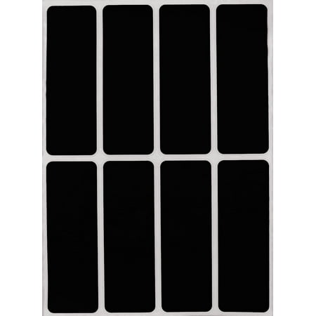 Rectangle Name Tags - Rectangular Color coding labels 3 x 1 inches, Rectangle label in black name tags for kids - 40 pack by Royal Green