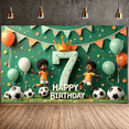 thumbnail image 6 of Colorful Design Happy 7th Birthday Banner Soccer Theme Kids Decoration Football Event Party Backdrop for Indoor Celebration Playground Photography, 6 of 7