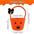 thumbnail image 3 of Cotton Rope Halloween Pumpkin Basket with Handle, Trick or Treat Bucket for Halloween Themed Party, Woven Candy Basket for Neighborhood Parades and Indoor Holiday Home Decor, 3 of 4