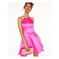 thumbnail image 3 of B DARLIN Womens Pink Sleeveless Halter Mini Fit + Flare Party Dress Size: 15\16, 3 of 3