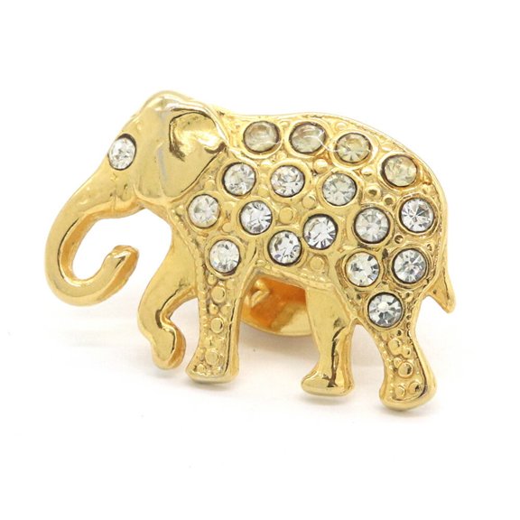 Pre-Owned Celine Gold Metal Rhinestone Pin Badge Brooch, Statue, Old Style, Ladies' CELINE