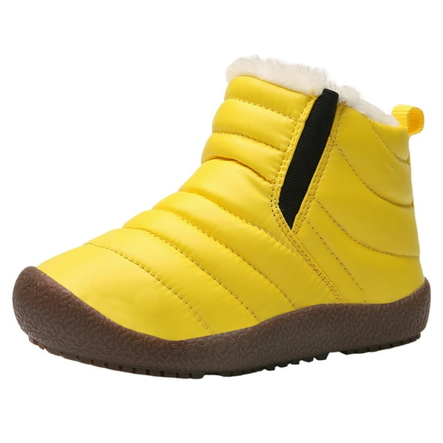 FhsagQ Bottes Enfants Bottes de Randonnée pour Enfants Taille 4 Chaussures pour Enfants Confortables Semelle Souple Doublure en Velours Chaud Bottes de Neige Mode Extérieur Chaudes Bottes de Neige pour Enfants Bottes de Pluie pour Enfants Taille 12 Garçons Jaune 37