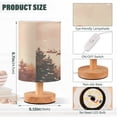 thumbnail image 3 of WOBOGO Santa Claus Giving Presents Bedroom Table Lamp USB Power Connector Wooden Base Round Linen Shade For Living Room Desk, 3 of 7