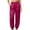 Hot Pink, variant on Satin Pajamas Pants For Women Elastic Waist Sleepwear Jogger Pants Summer & Fall Casual Loose Night Lounge Trousers With Pockets