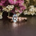thumbnail image 4 of HeartsAndYou 2ct Natural Aquamarine Diamond Milgrain Accent Solitaire Ring 14k REAL Rose Gold, 4 of 9