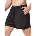 thumbnail image 1 of Pantalón corto deportivo para hombre con forro 2 en 1 con bolsillos Trabilla para toalla, 1 of 7