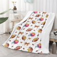 thumbnail image 2 of Football Bow White Pattern Soft Sherpa Fleece Throw Blanket, Warm Cozy Plush Blanket for Sofa Bed Couch, All Season, 60"x80", 2 of 5