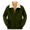 thumbnail image 2 of Coorders Womens Heavyweight Jacket with Pocket, Winter Women Sherpa Zip Fleece Lined Jackets ,Women's Plus Army Green,Size XL, 2 of 8