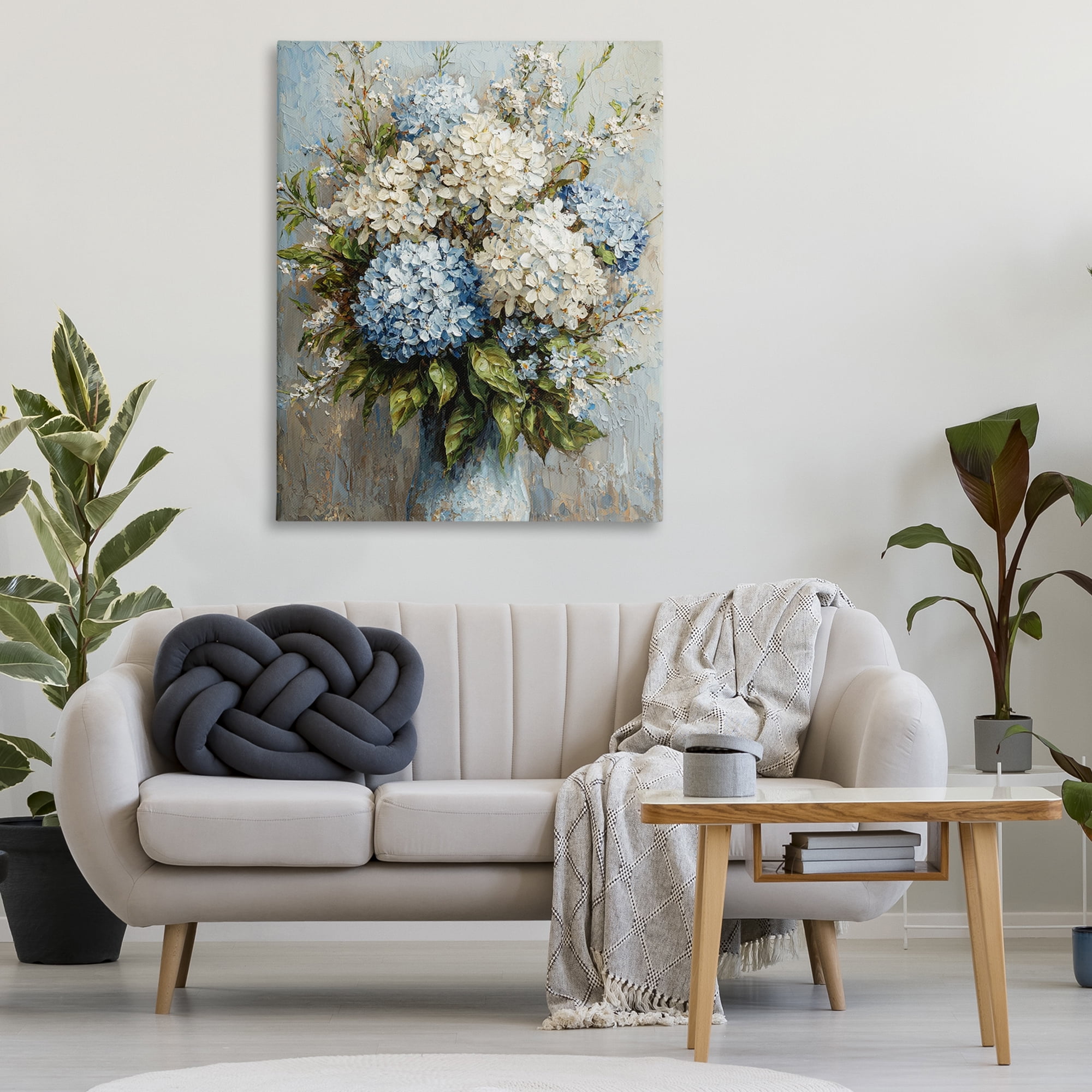 Stupell Industries Muted Classic Hydrangeas Floral Painting Wrapped Canvas Canvas Art Print Wall Art, 36 x 48