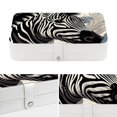 thumbnail image 4 of Zebra Pu Leather Jewelry Box Earring Organizer Travel Organizer with Removable Compartment Portable, 4 of 6