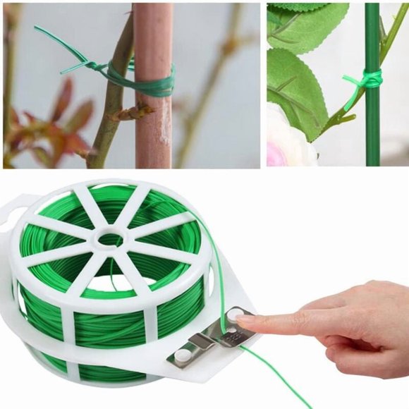 100M Green Garden Wire Plant Ties Garden Ties Reusable Garden Ties
