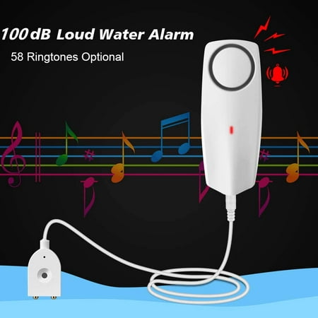 WiFi Water Leak Detector Alarm, 100dB Water Alarms Rechargeable Battery