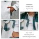 thumbnail image 5 of Chaqueta de mujer de manga larga con cuello vuelto y botones de una sola fila, abrigo a cuadros de retales de lana, cuadros verdes S, 5 of 6