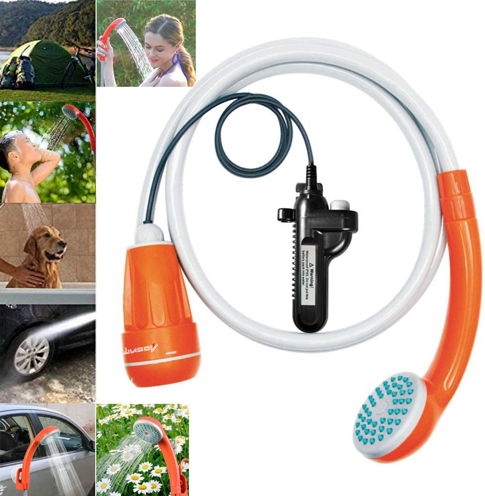 Loin Camping Shower Portable Travel Shower Outdoor Rechargeable Battery Showerhead Hose Water Pump for Bike Car Washing Pet Cleaning Plants Watering