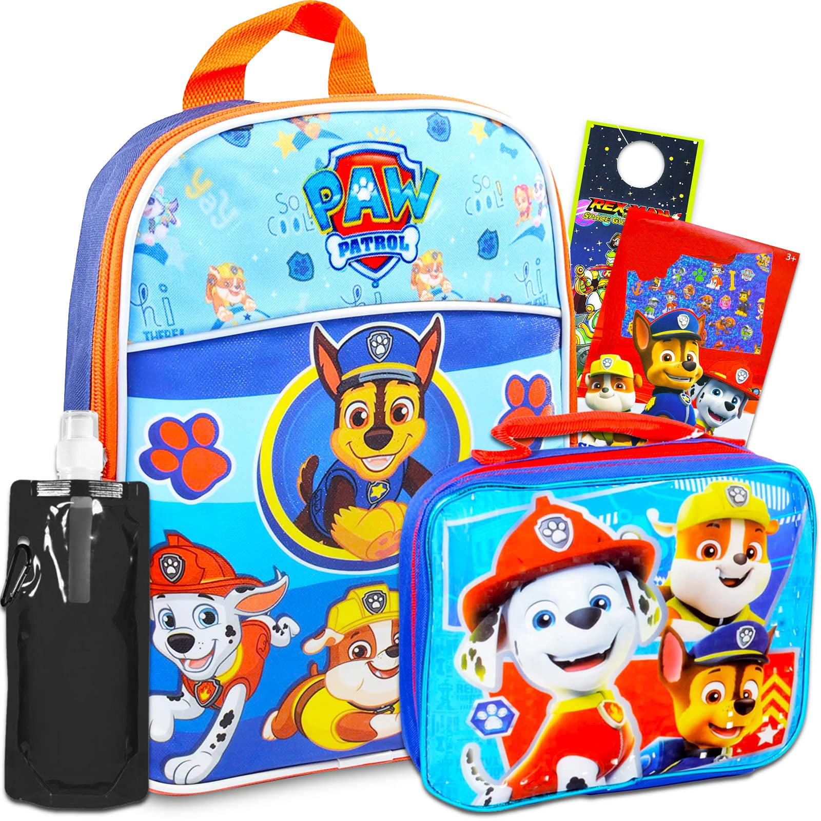 Nick Shop Paw Patrol Mini Backpack With Lunch Box For Kids, Boys ~ 5 Pc ...