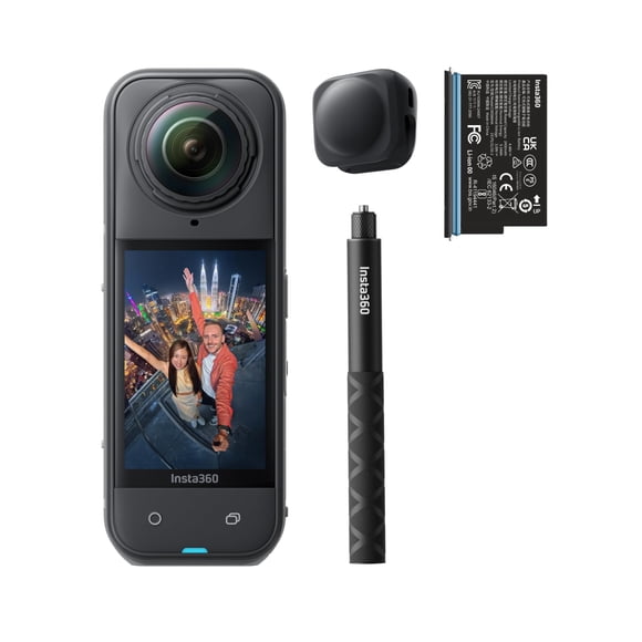 Cámara de acción Insta360 X5 impermeable 8K 360° con palo para selfies
