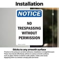 thumbnail image 3 of (2 Pack) No Trespassing Without Permission OSHA Notice Sign 5 Inch X 3.5 Inch Vinyl Label Decal Sticker Weather Resistant, UV Protected for Workplace, Business, and Construction Site,, 3 of 7