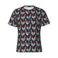 thumbnail image 4 of Qekee Bohemian Chicken Classic Fit T-Shirt Men's Shirt Men's Tight Short Sleeves for Exercise, Running, Mountaineering - Bohemian Chicken, 4 of 9