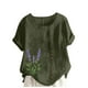 thumbnail image 1 of Vestidos Casuales Para Mujer, Blusas De Mujer De Moda Blusa informal de lino con botones y manga corta estampada para mujer, 1 of 4