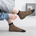 thumbnail image 2 of Rateoe Brown Leopard Pattern Quarter Crew Socks,Toe Seamed Ankle Socks,Cotton Cushioned Breathable Athletic Crew Sports Socks, 2 of 7
