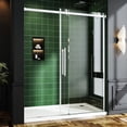 thumbnail image 2 of Shower Door, 48 in W x 72 in Frameless Bypass Sliding Shower Door, Glass Shower Door 5/16" (8 mm) Tempered Glass with Explosion-Proof Film Bath Sliding Door Stainless Steel Chrome, 2 of 9