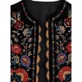thumbnail image 4 of Yunliwuli Women Vest, Sleeveless Open Front Embroidery Flower Outwear Gilet for Casual Street, 4 of 10