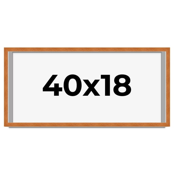 40x18 Shadow Box Frame Brown | 0.875 Inches Deep Real Wood Contemporary Shadowbox Display Frame |