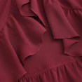thumbnail image 6 of Women's Asymmetrical Ruffle Wrap Midi Skirts Flowy Western Cowgirl Skirts (Red XXL), 6 of 6