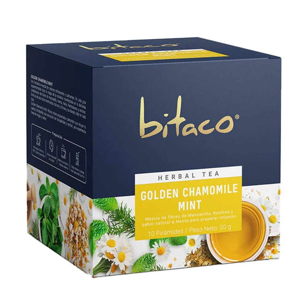 Herbal tea (30 tea bags) bitaco herbal tea Oganic Premium Green Green Matcha Lulo and Golden Chamomile Mint Aromaticas Colombianas