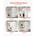 thumbnail image 6 of KFFKFF Sliding Barn Door, 30 x 84 inch, Durable MDF Panel with Glass, Barn Door with Hardware Kit, Water-Resistant PVC Finish, Simple Installation, H-Frame Design, Smooth Sliding for Living Spaces, 6 of 9