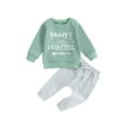 thumbnail image 2 of Infant Toddler Baby Girl Clothes 6M 12M 18M 24M 3Y Fall Winter Outfit Long Sleeve Crewneck Sweatshirt Top Casual Pants Set, 2 of 9