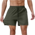 thumbnail image 5 of RYDCOT Mens Casual Shorts 9 inch Inseam Stretch Beach Shorts Elastic Waist Drawstring Summer Solf Shorts Army Green, 5 of 6